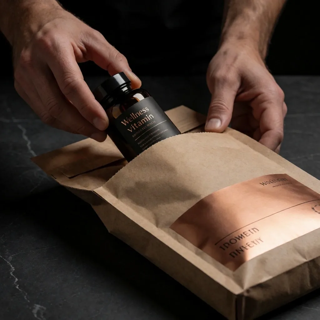 PureVitals shipping box on workshop bench