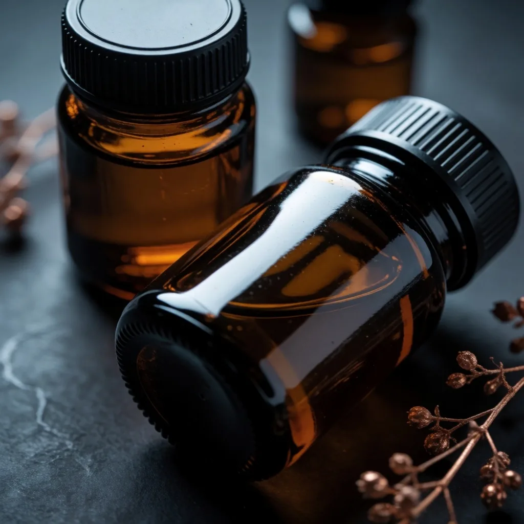 PureVitals supplement bottles on dark surface