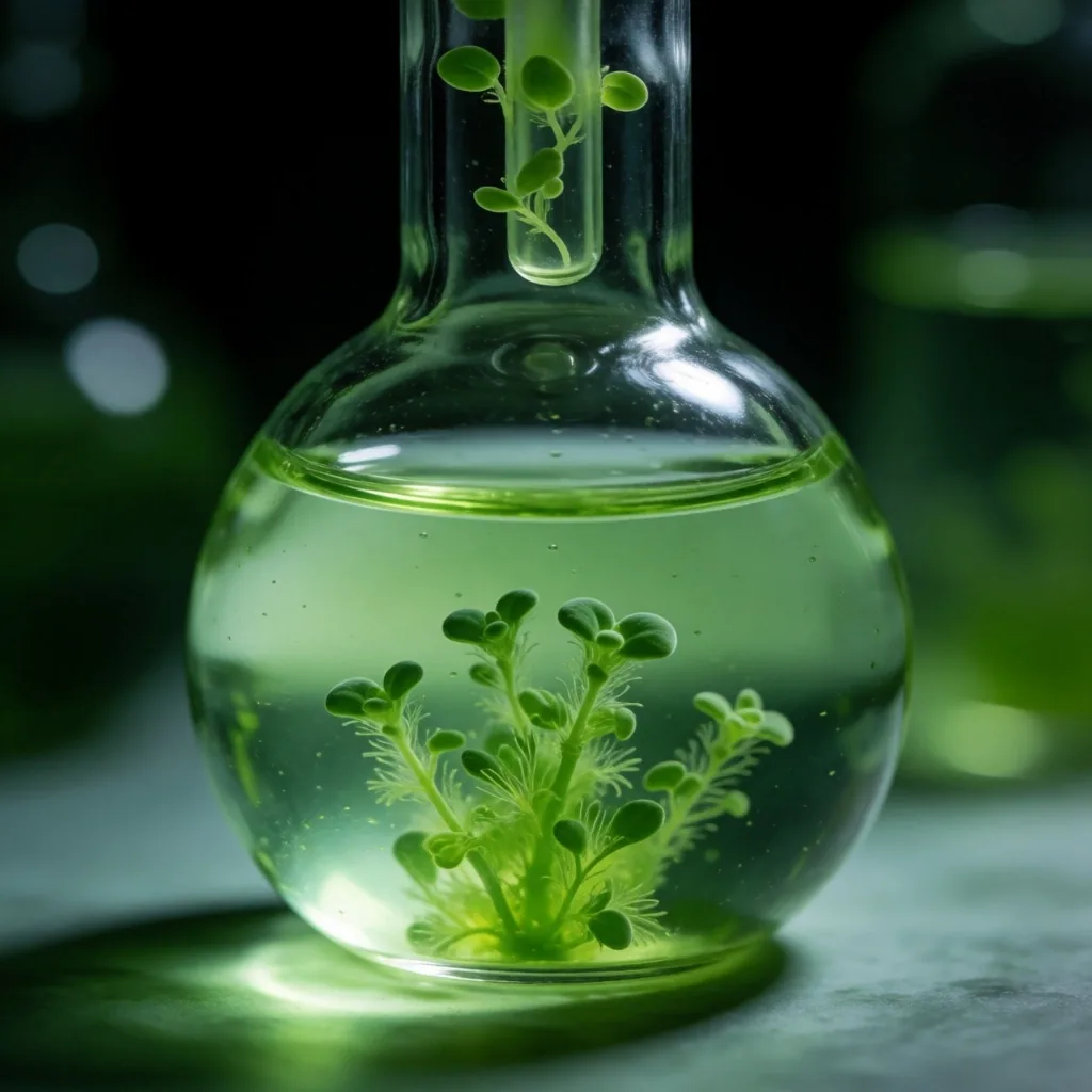 Microalgae culture in a controlled lab environment